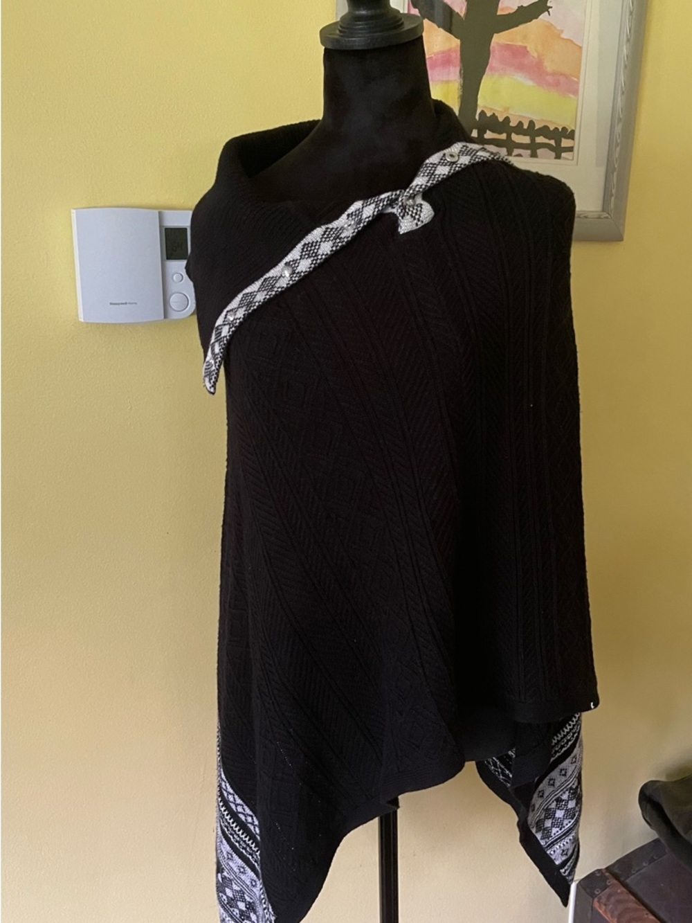 White House Black Market Black Textured Knit Top